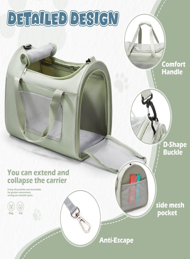 وي بلان حقيبة نقل كبيرة للقطط والكلاب، مناسبة للقطط والكلاب والجراء الصغيرة والمتوسطة الحجم، حقيبة ناعمة الجوانب معتمدة من شركات الطيران، تتحمل وزنًا يصل إلى 20 رطلاً، لون أخضر - Image 4